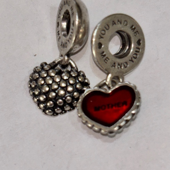 💛 Pandora Sterling Silver Piece of My Heart mother and   Daughter Charm - Picture 4 of 5